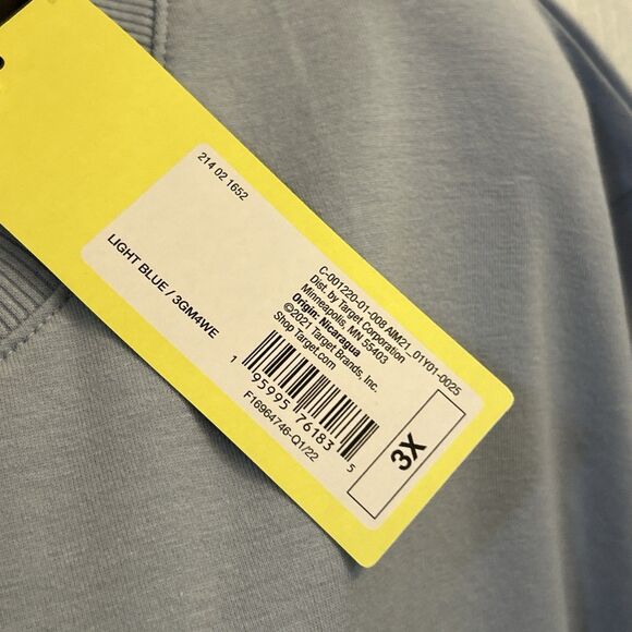 NWT All in Motion Plus Size 3X Blue Supima Cotton Short Sleeve T-Shirt Top - Picture 4 of 16